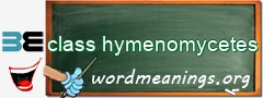 WordMeaning blackboard for class hymenomycetes